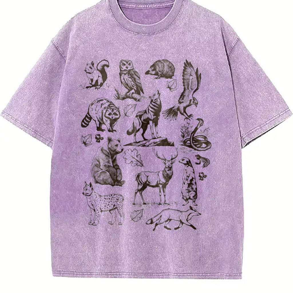 Forest Animals 90s Vintage Washed T-Shirt product image 6