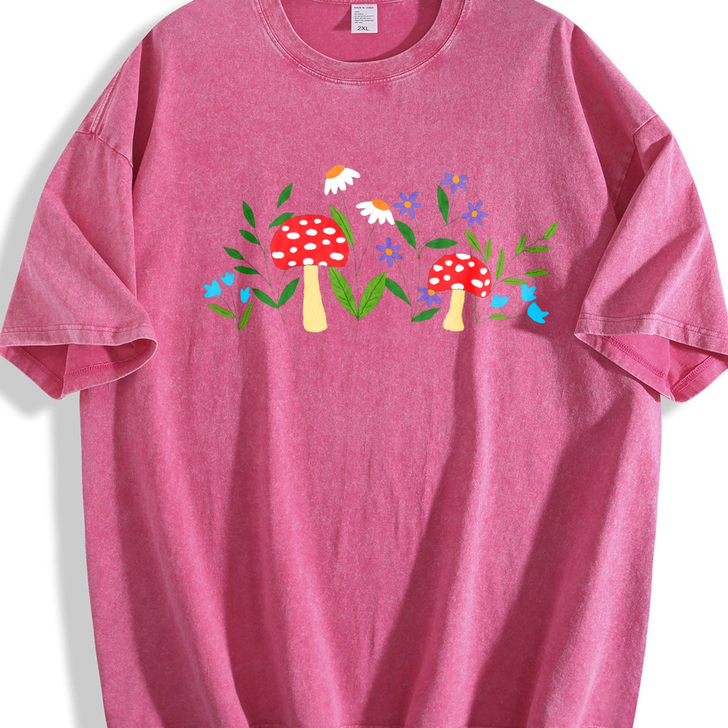 Mushroom Floral Garden Fairy Vintage Washed T-Shirt product image 7