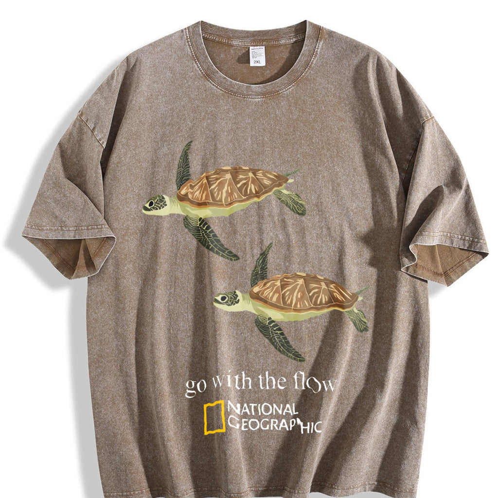Go With The Flow Sea Turtle Ocean Nature Lover Vintage product image 3