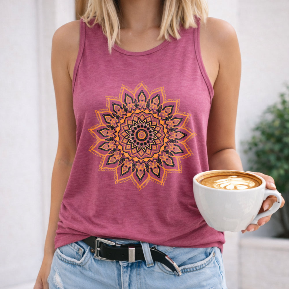 Golden Sunflower Mandala Women's Tank Top
