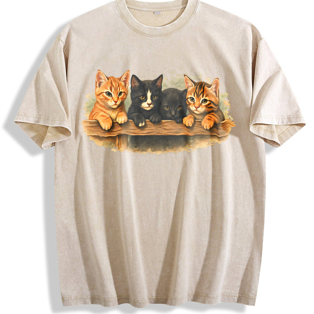 Cute Kitten Vintage Washed T-Shirt product image 1