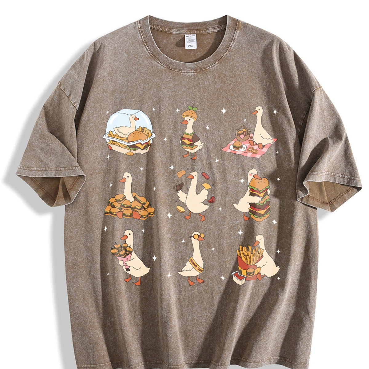 Burger Lover Silly Goose Vintage Washed T-Shirt product image 3