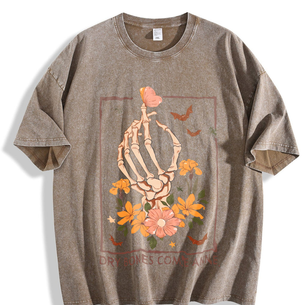 Y2K A Skeleton Hand Grasping A Heart And Flowers Vintage product image 3