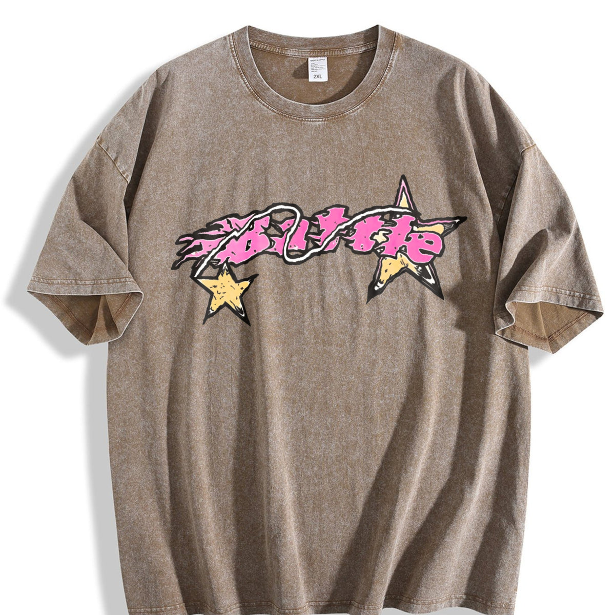 Pink Star Lettering Vintage Washed T-Shirt product image 3