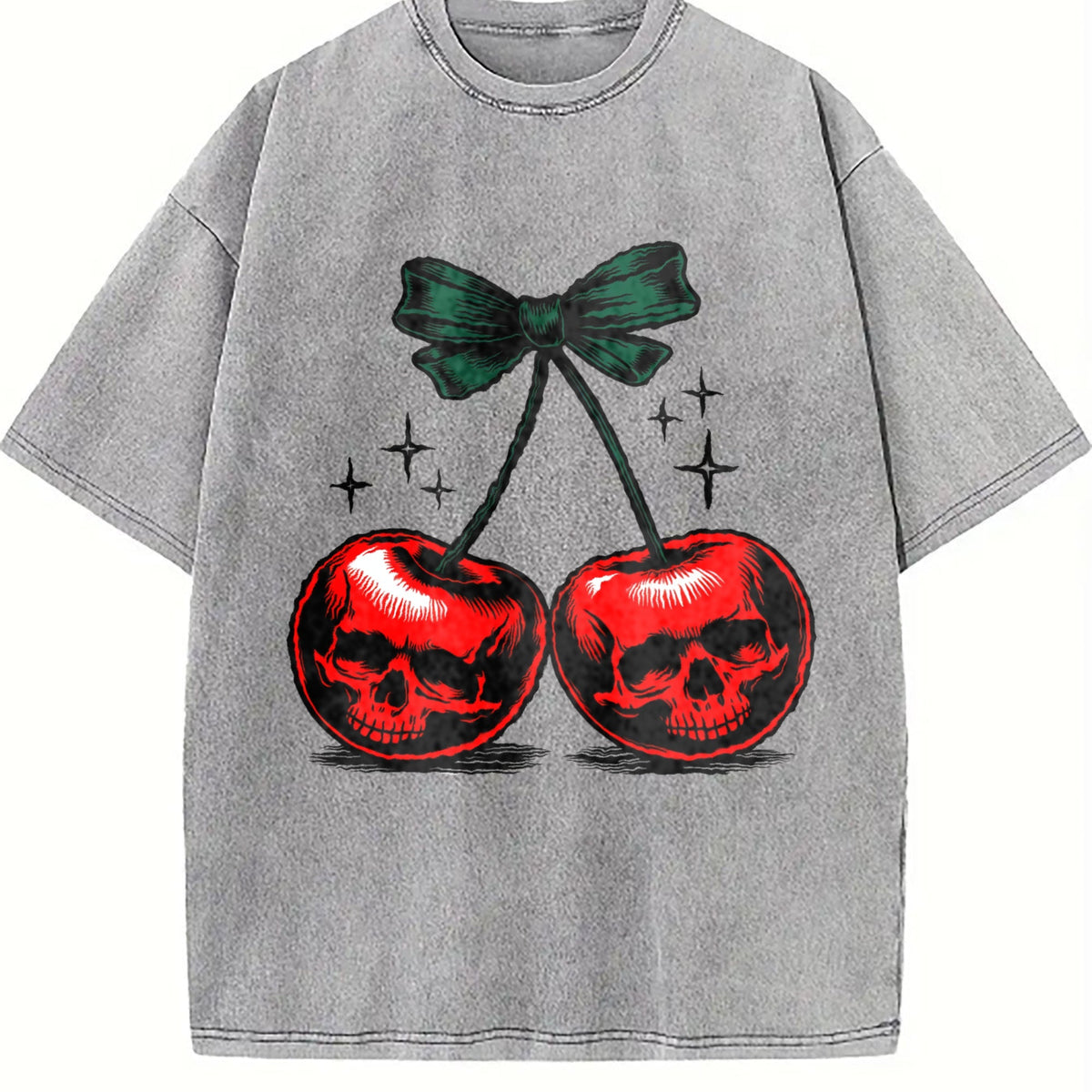 Duty - Dark Grey With Red Cherries - For Halloween Vintage product image 4