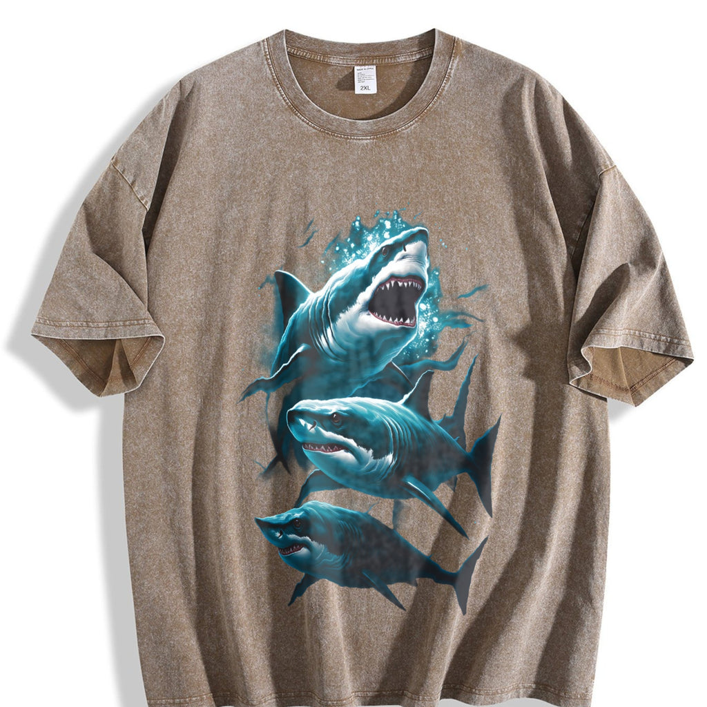 Three Sharks Vintage Washed T-Shirt product image 3