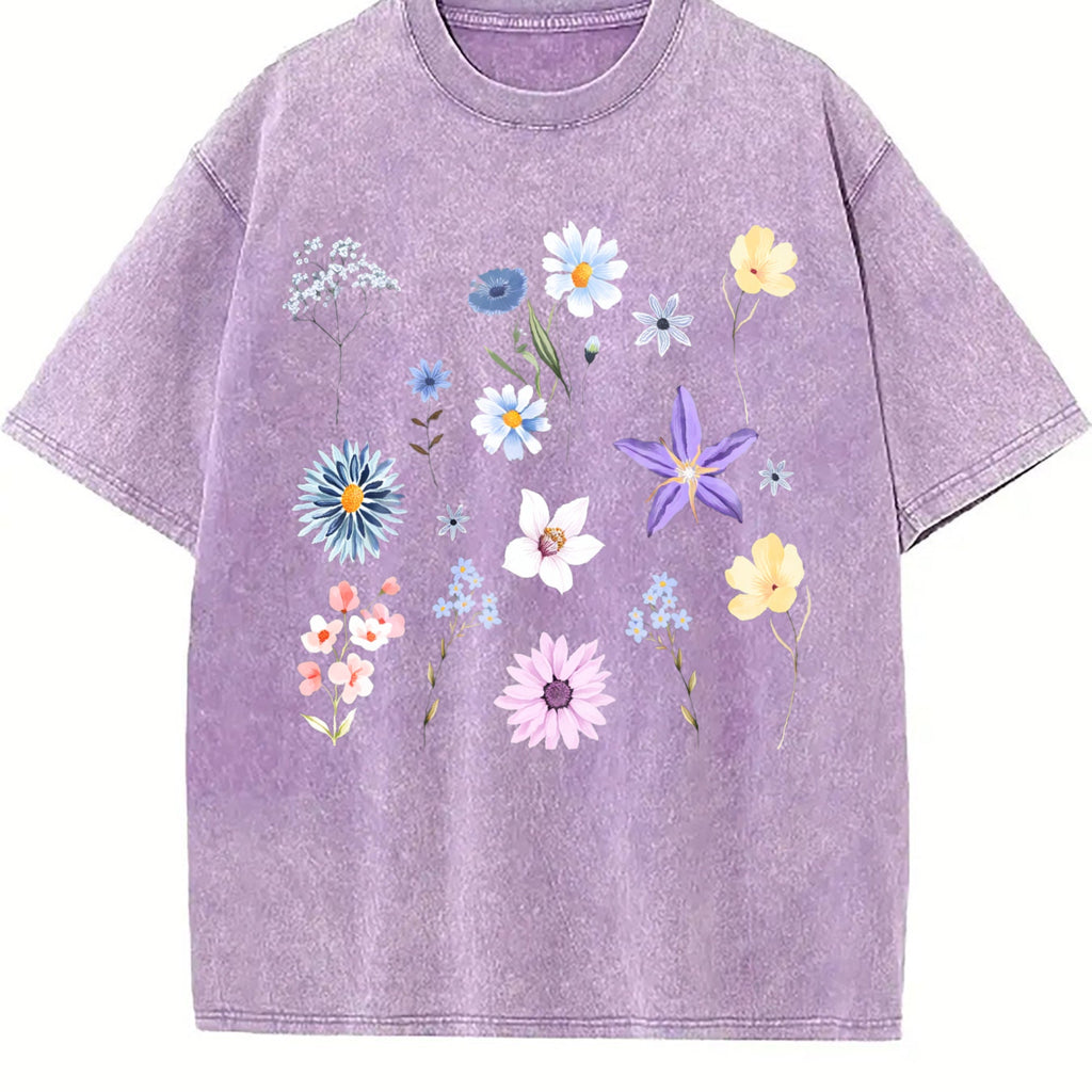 Blooms And Wild Flowers 90s Vintage Washed T-Shirt product image 6