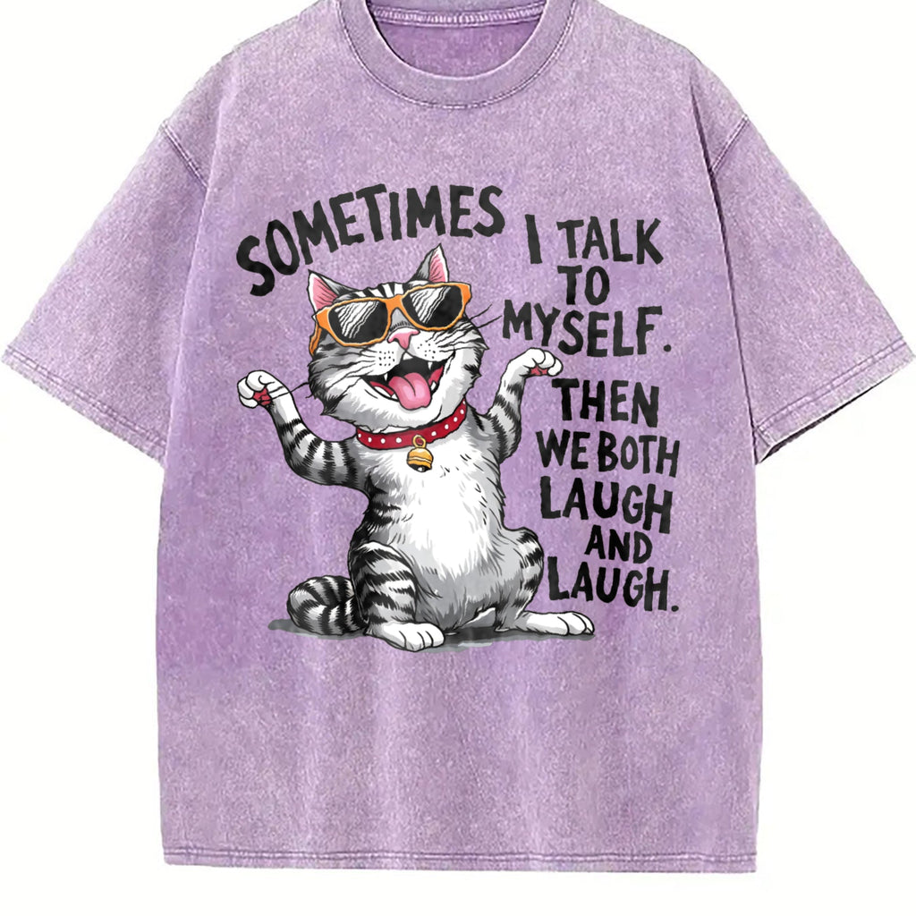 Cat Vintage Washed T-Shirt product image 6