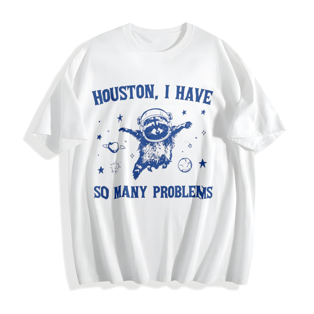 Houston I Have So Many Problems Raccoon Cotton T-Shirt product image 2