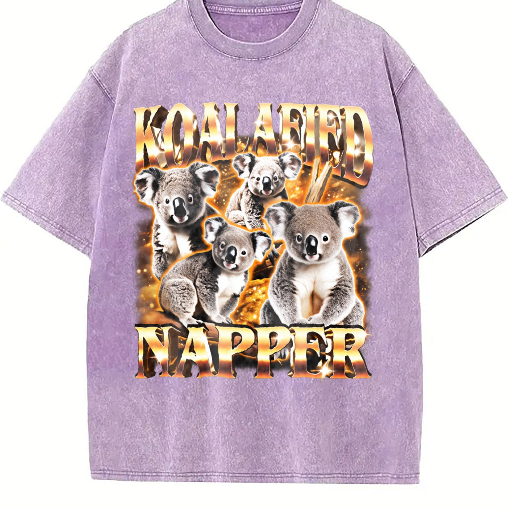Koalafied Napper Funny Meme Vintage Washed T-Shirt product image 6