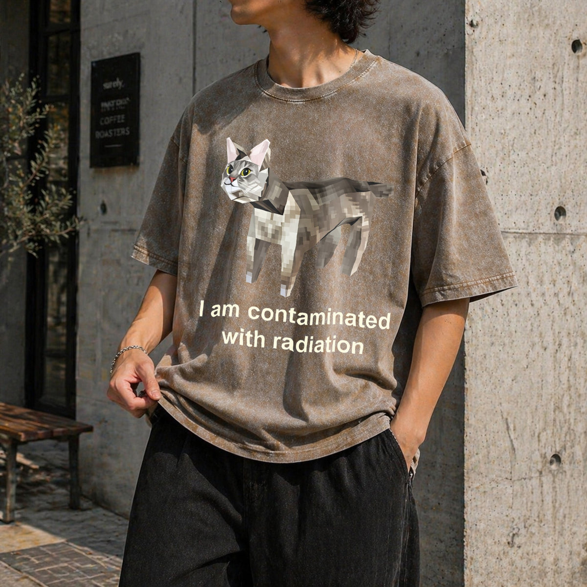 Contaminated With Radiation Vintage Washed T-Shirt product image 3