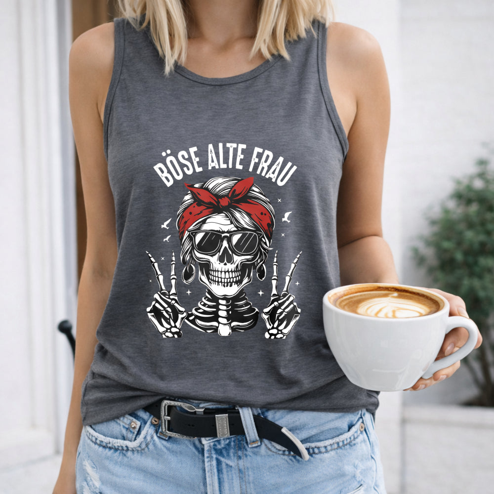 Racer With Glasses-wearing Skeleton Women's Tank Top