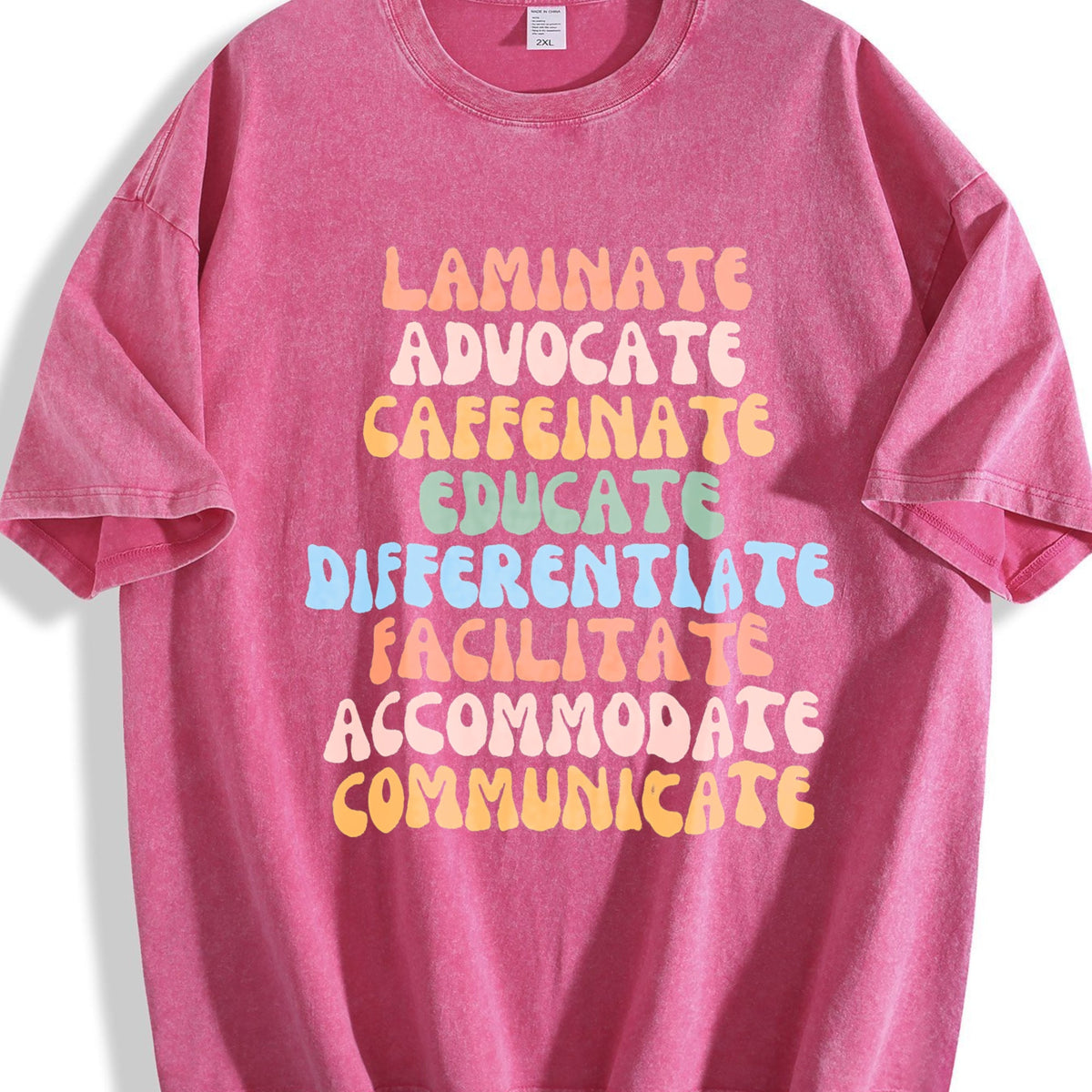 Teacher Advocate Educate Communicate Vintage Washed T-Shirt product image 7