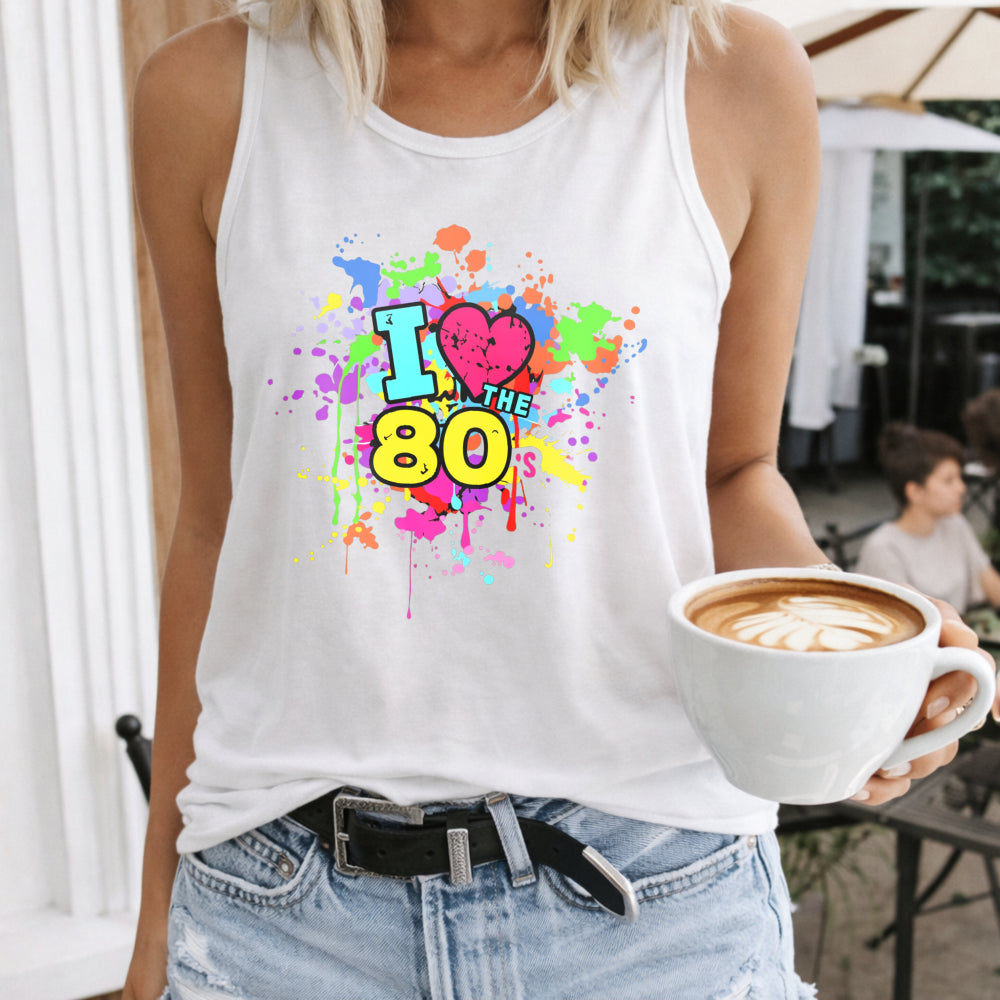 I Love the 80s Neon Splash Women's Tank Top