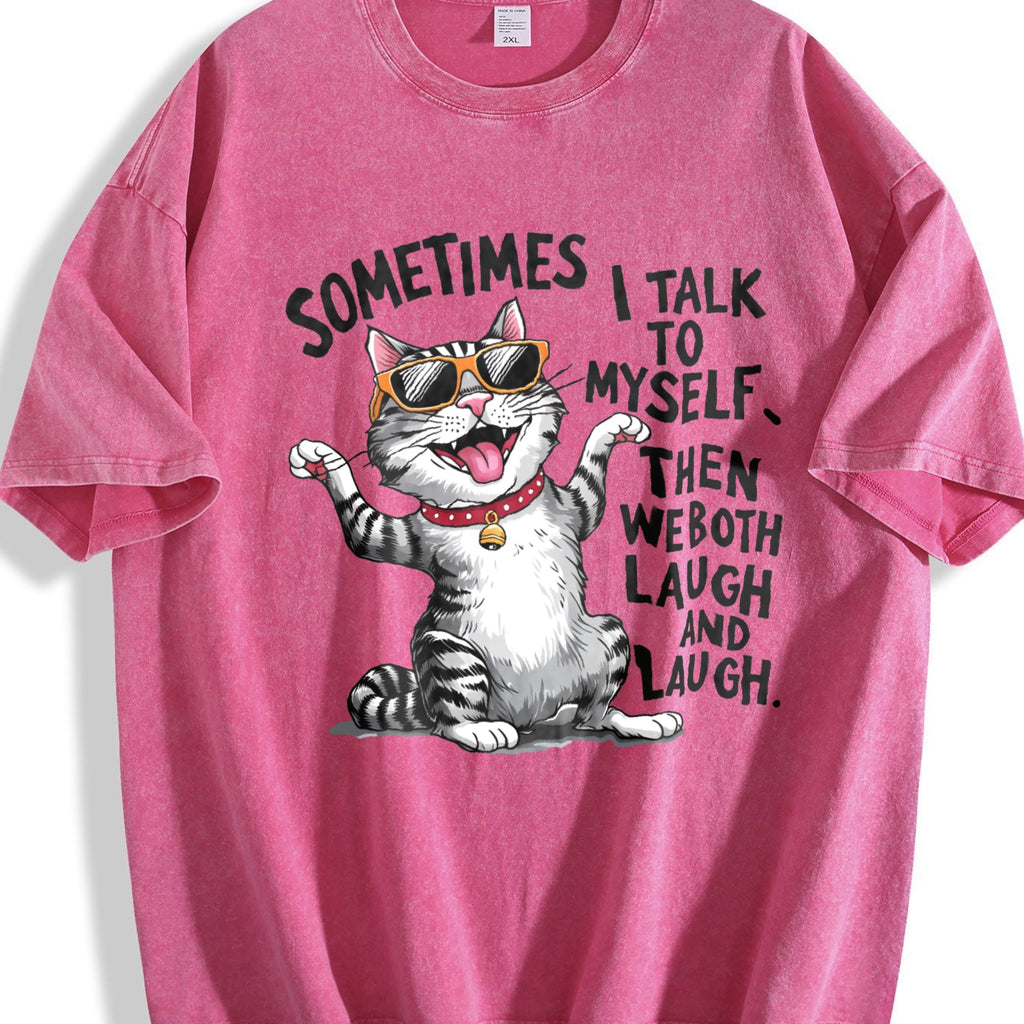 Cat Vintage Washed T-Shirt product image 7
