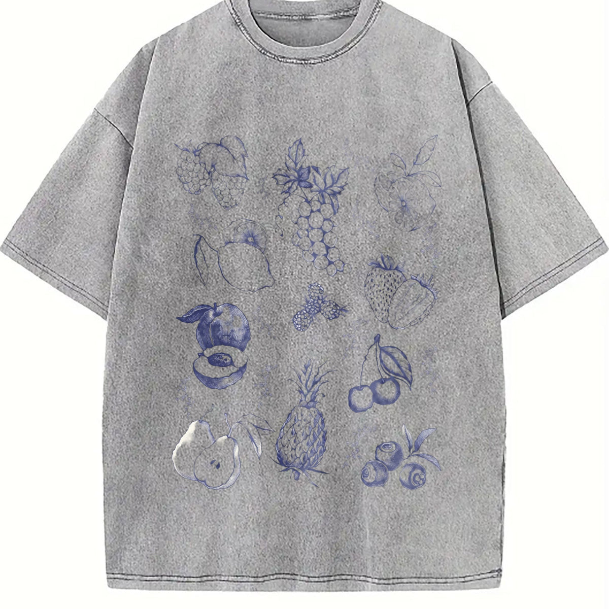 Fruits And Berries 90s Tattoo Vintage Washed T-Shirt product image 5