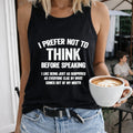I Prefer Not To For Think Letter Women's Tank Top