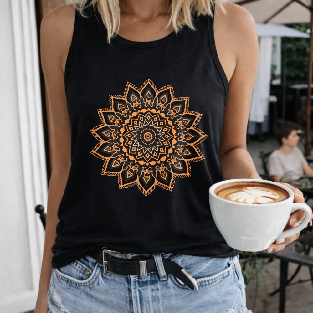 Golden Sunflower Mandala Women's Tank Top