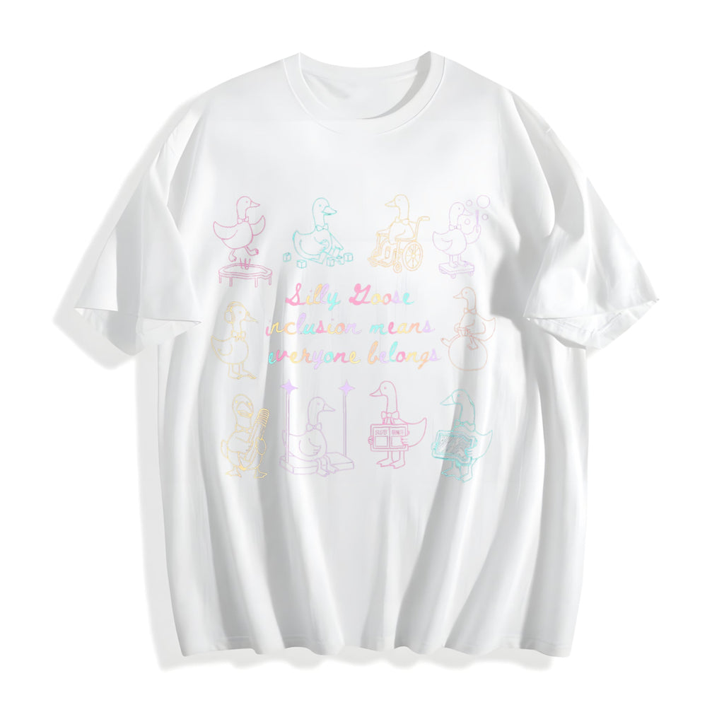 Silly Goose Inclusion Means Everyone Belongs Cotton T-Shirt product image 2