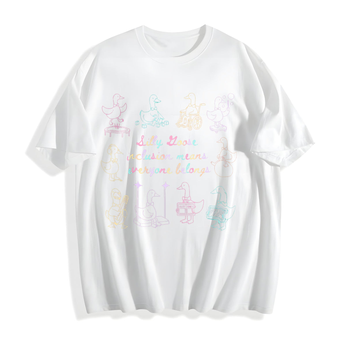 Silly Goose Inclusion Means Everyone Belongs Cotton T-Shirt product image 2