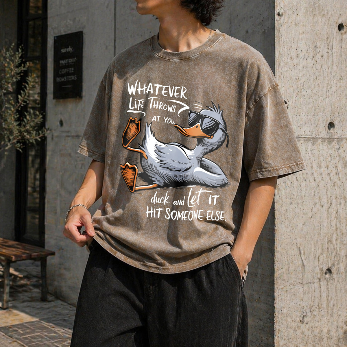 Funny Duck Quote Vintage Washed T-Shirt product image 3