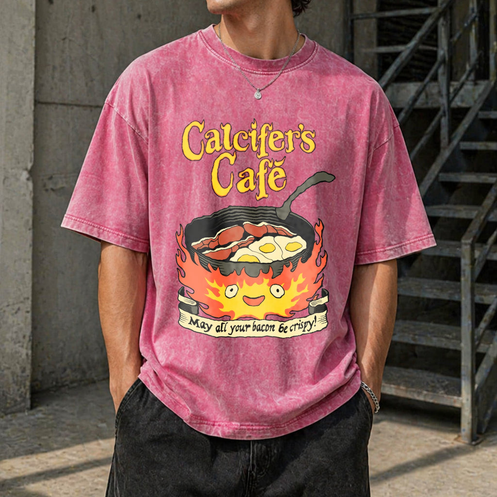 Calcifer's Cafe Howl's Moving Castle Vintage Washed T-Shirt product image 7