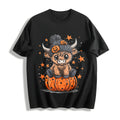 Funny Highland Cow Halloween Cotton T-Shirt product image 1