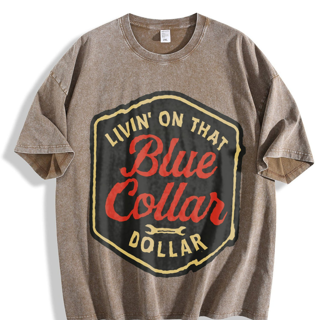 Living On That Blue Collar Dollar Western Cowboy Funny product image 3