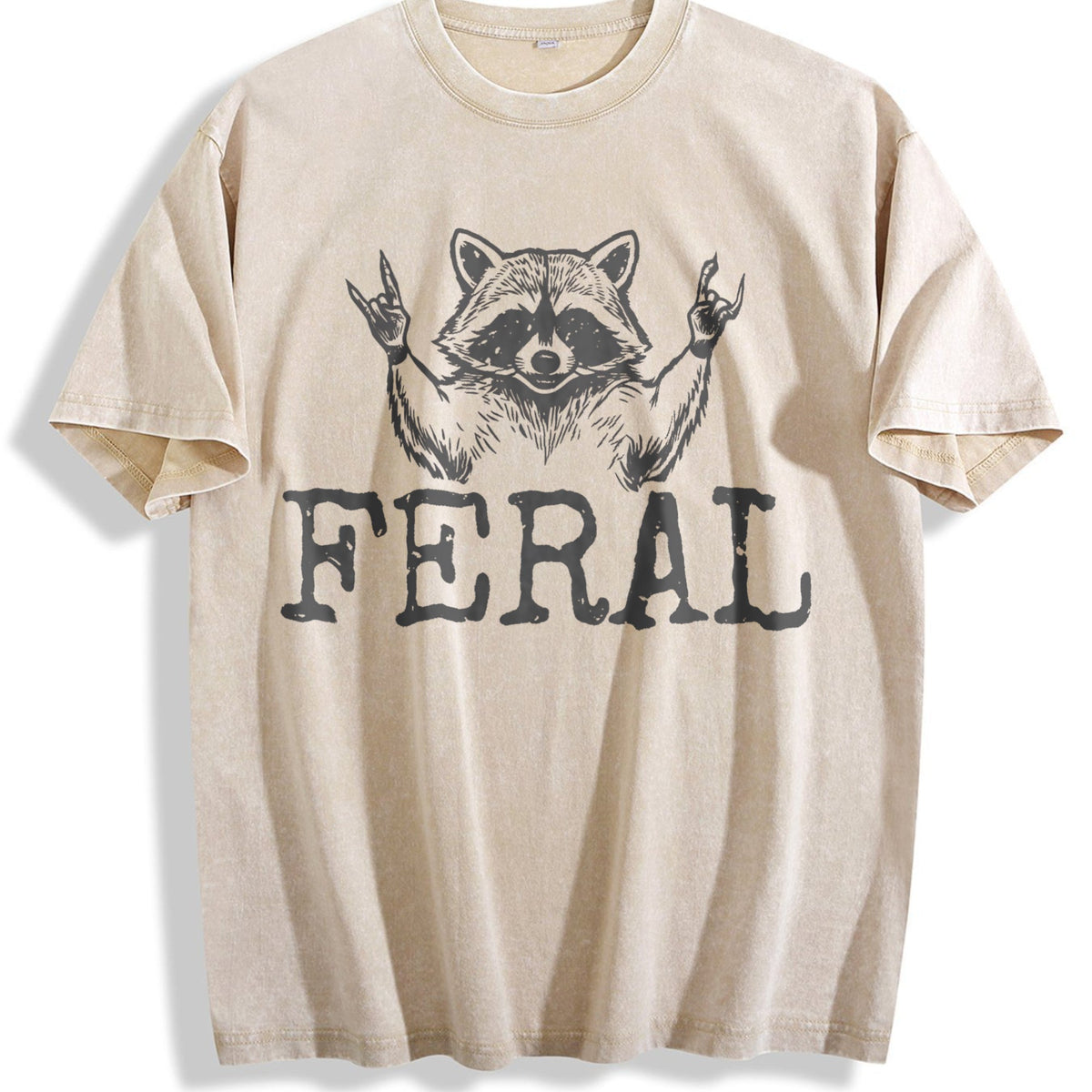 Feral Raccoon Vintage Washed T-Shirt product image 1