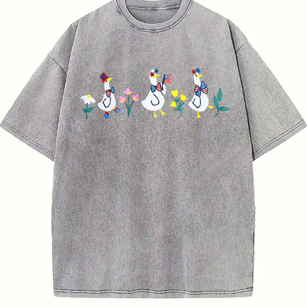 Patriot Floral Goose Vintage Washed T-Shirt product image 5