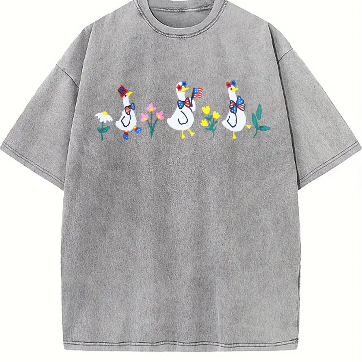 Patriot Floral Goose Vintage Washed T-Shirt product image 5