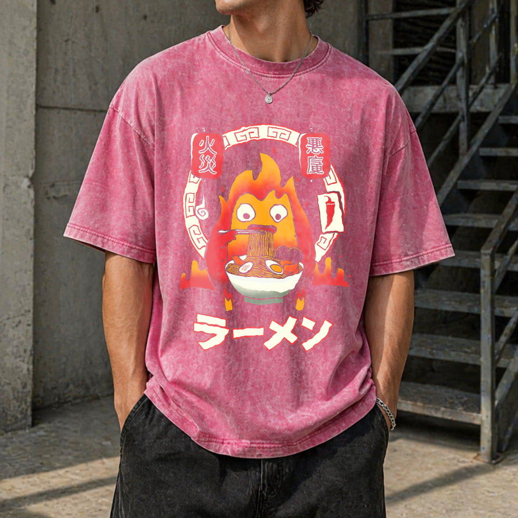 Howl's Moving Castle Calcifer Ramen - Ghibli Vintage Washed product image 7