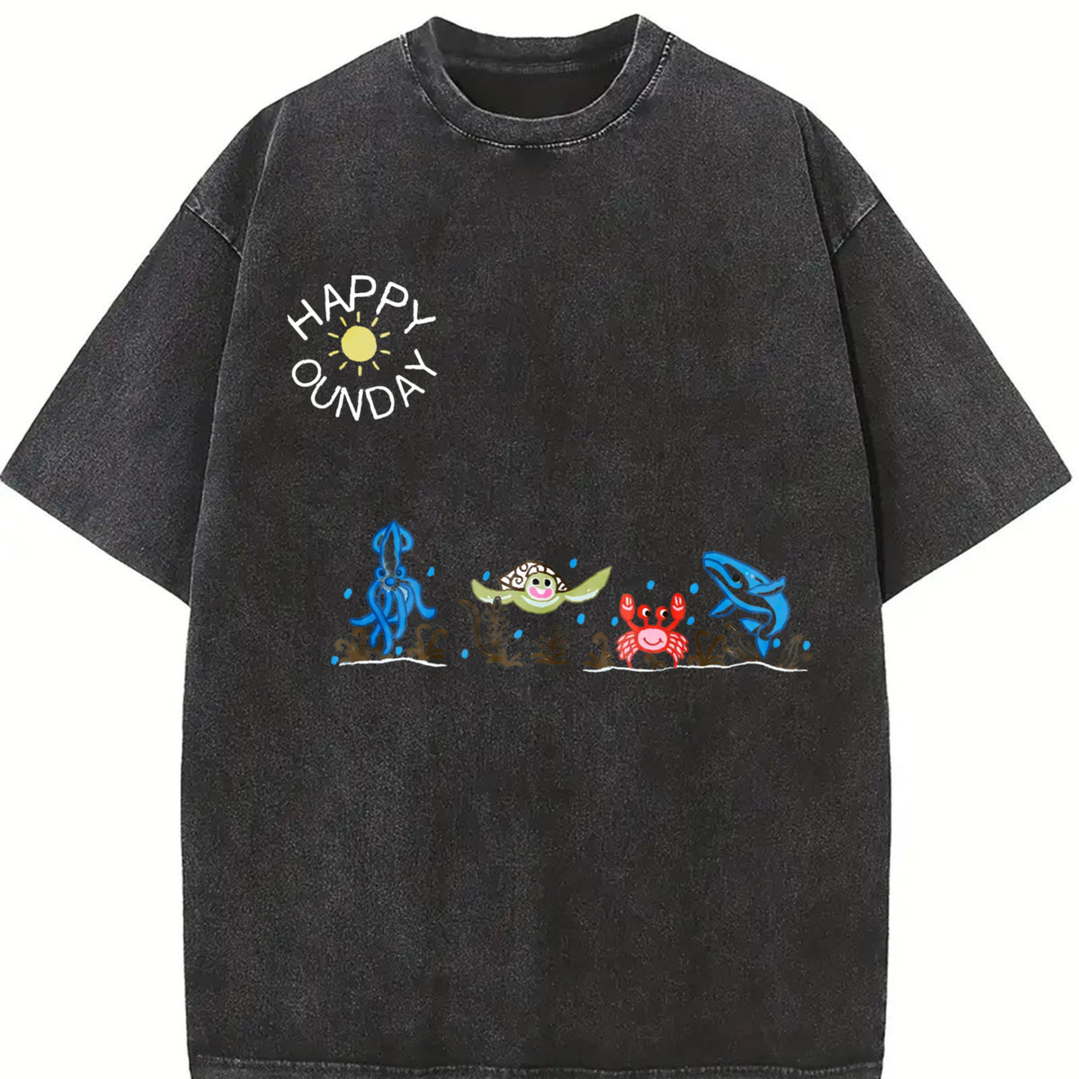 Sea Animals Vintage Washed T-Shirt product image 2
