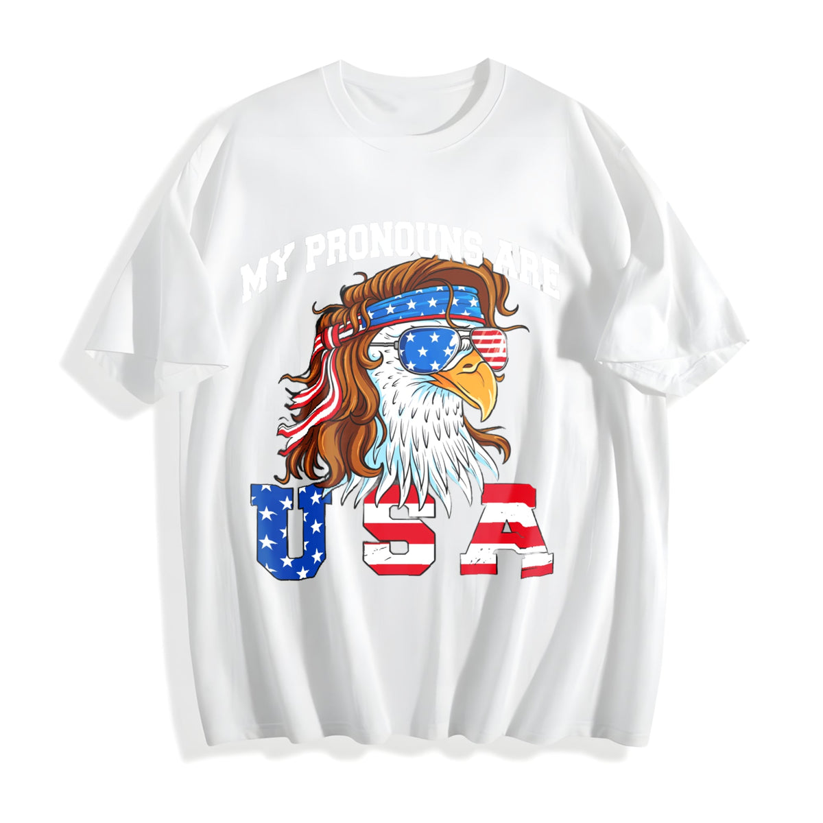 My Pronouns Are USA Eagle American Funny 4th Of July Cotton product image 2