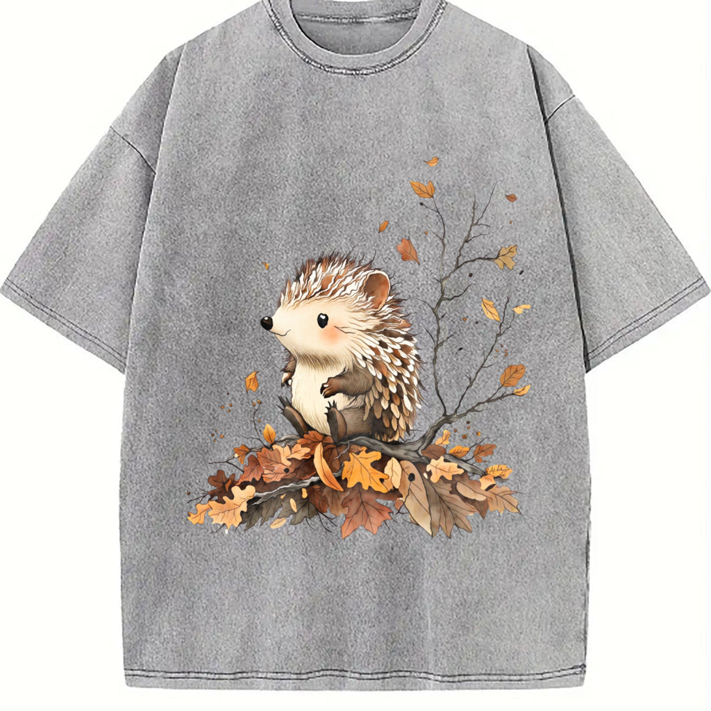 Autumn Little Hedgehog Vintage Washed T-Shirt product image 5