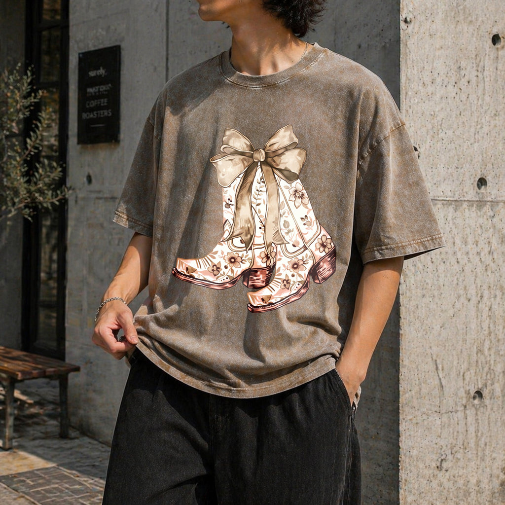 Cowgirl Chinoiserie Floral Boot Vintage Washed T-Shirt product image 3