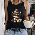 Cute Cartoon Cow & Beanie - Relaxed Women's Tank Top