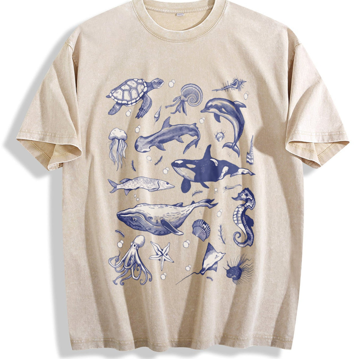 Sea Animal 90s Vintage Washed T-Shirt product image 1