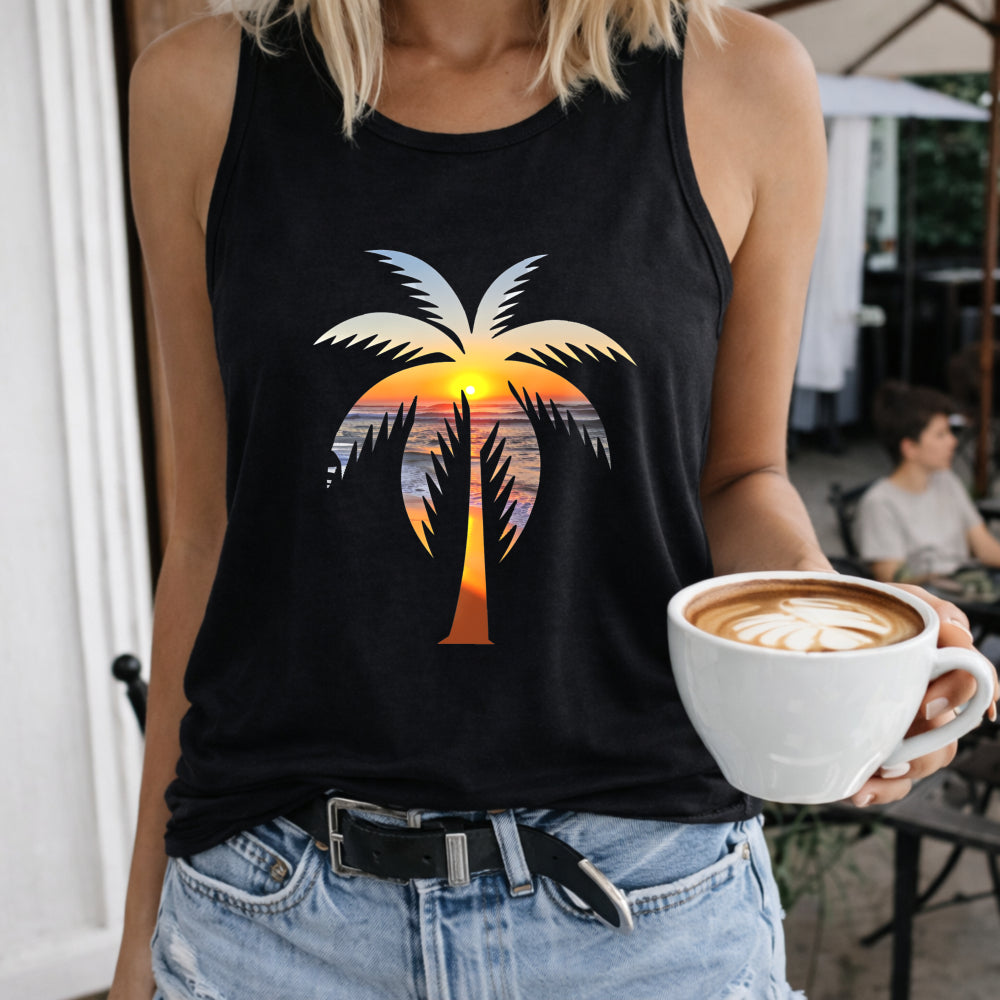 Palm Tree Sunset Women's Tank Top