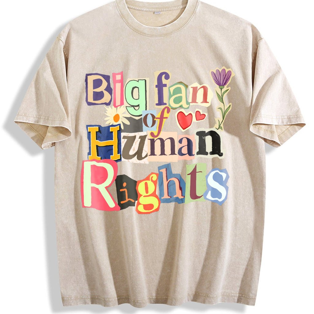 Big Fan Of Human Rights Vintage Washed T-Shirt product image 1
