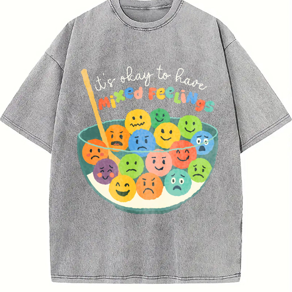 Its Okay To Have Mixed Feelings Vintage Washed T-Shirt product image 4