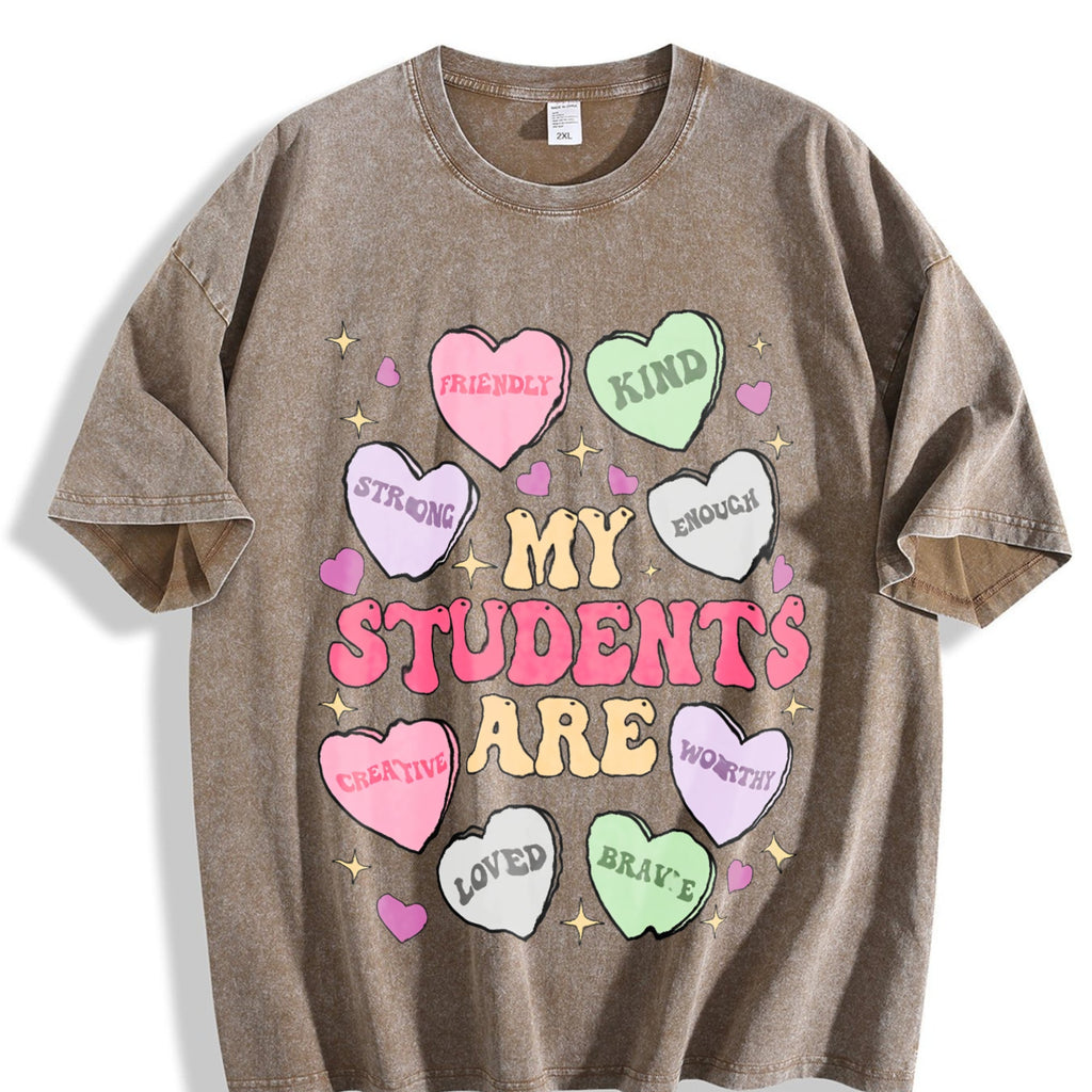 My Students Are My Valentines Vintage Washed T-Shirt product image 3
