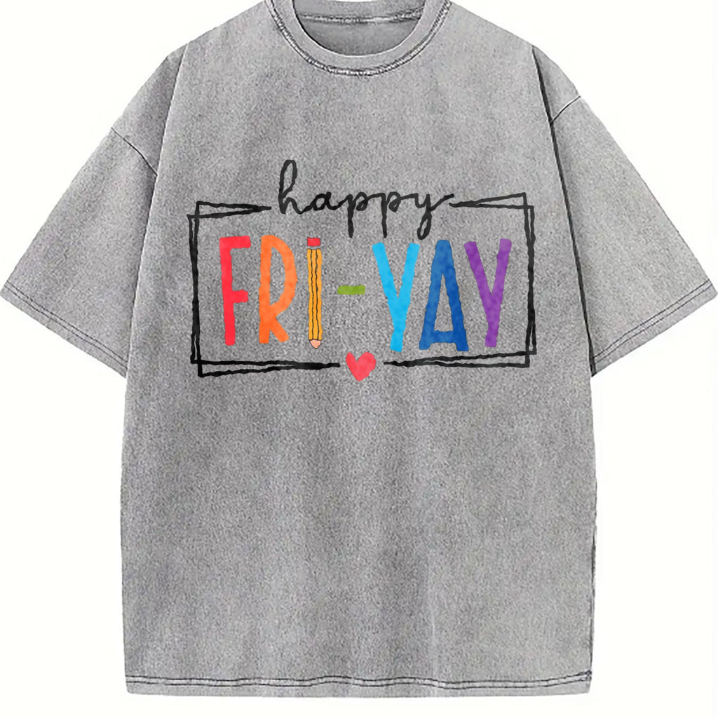Ladies' Summer A With 'friyay' Vintage Washed T-Shirt product image 5