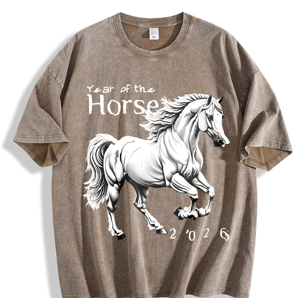 Galloping Horse Year Of The Vintage Washed T-Shirt product image 3