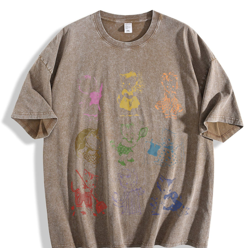 Cat 90s Tattoo Vintage Washed T-Shirt product image 3