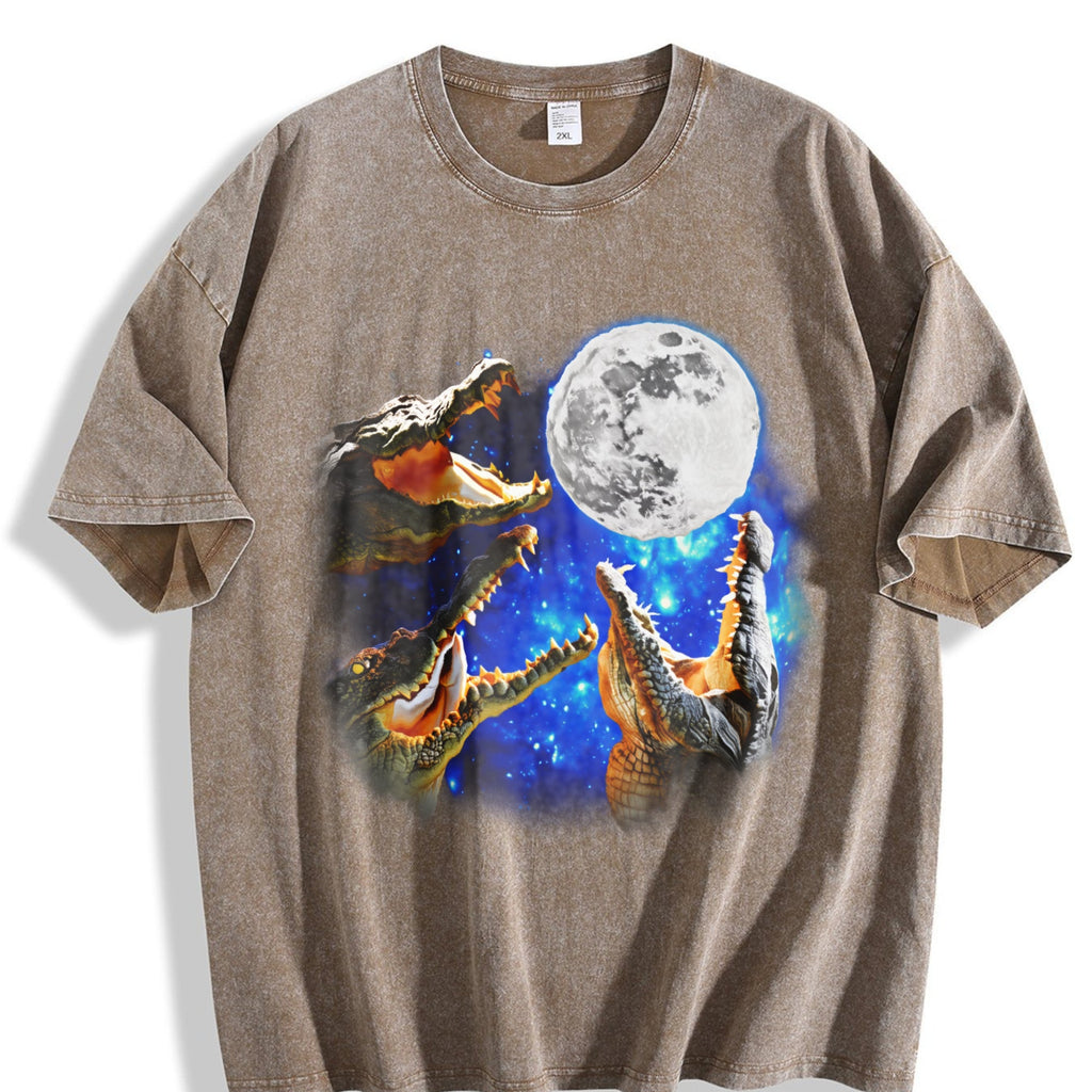 Three Crocodile Moon 90s Vintage Washed T-Shirt product image 3