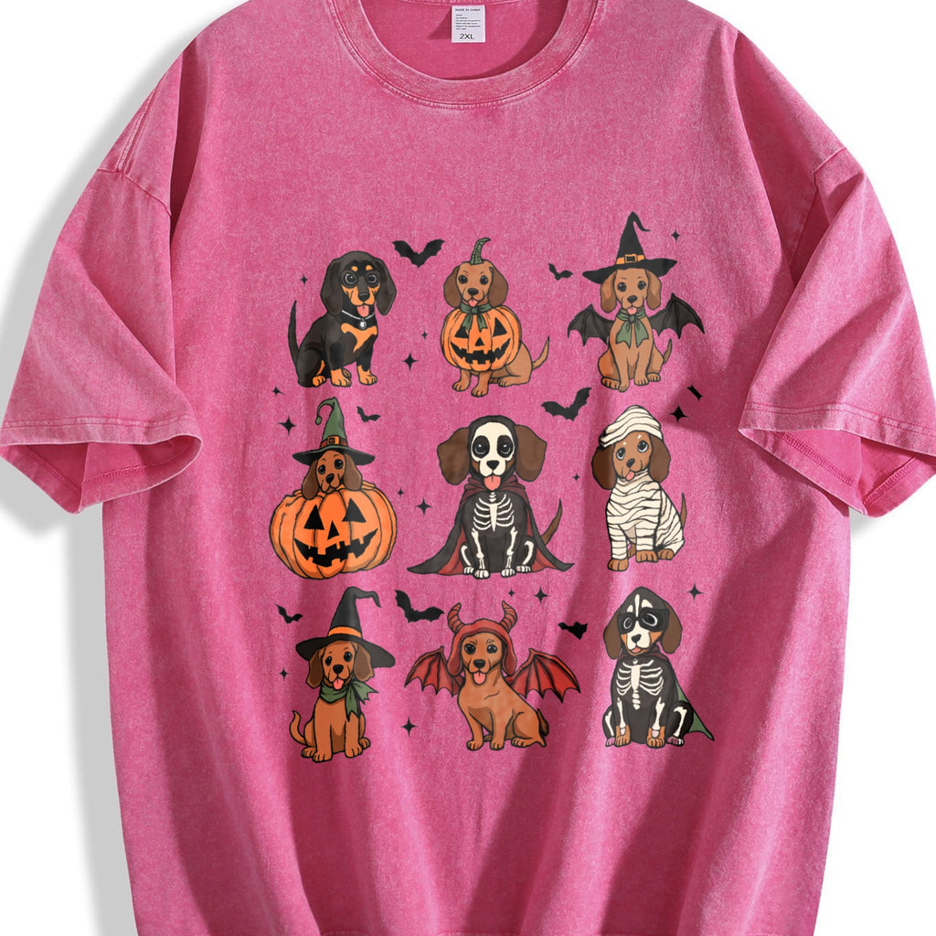 Halloween Dachshund Vintage Washed T-Shirt product image 5