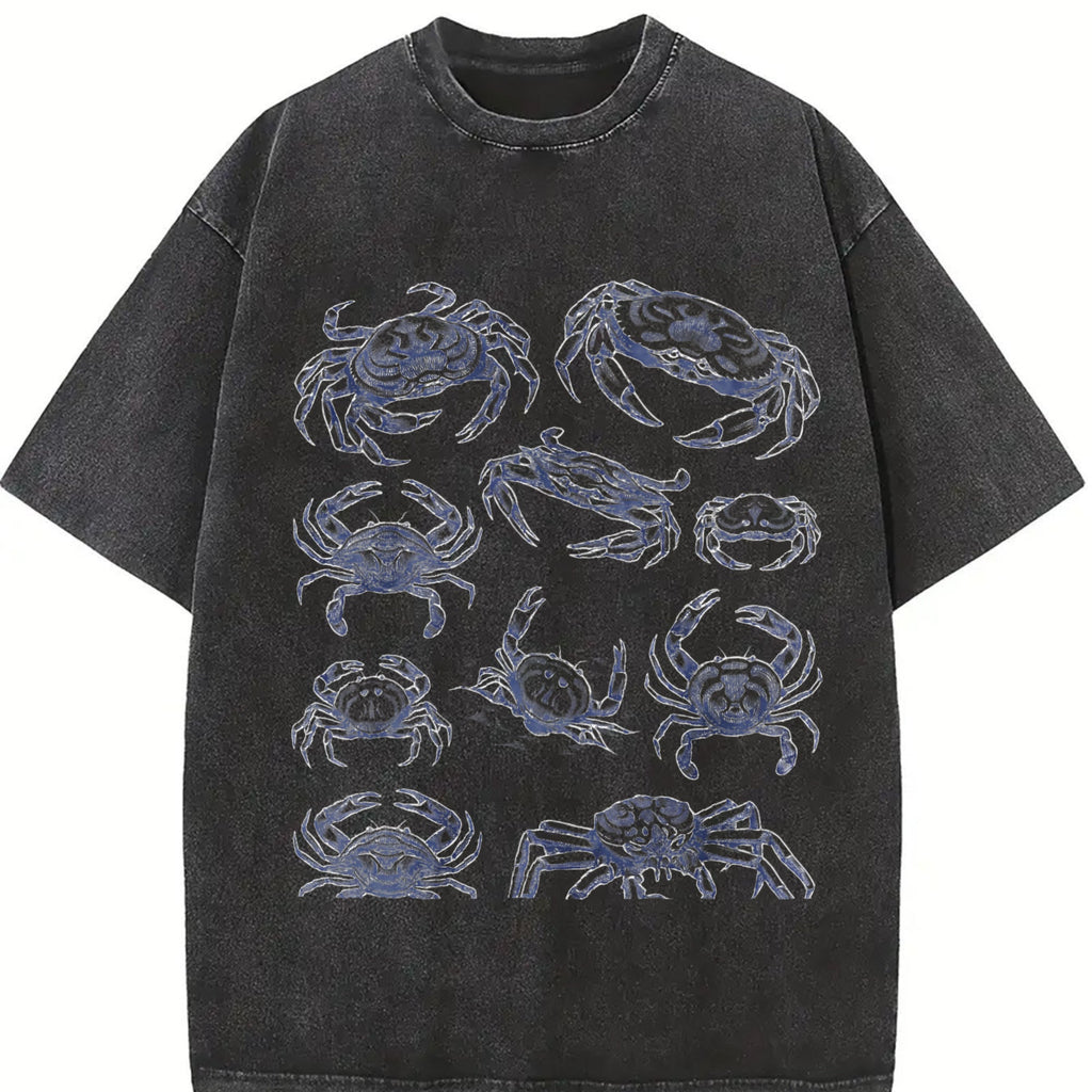 Crab 90s Tattoo Vintage Washed T-Shirt product image 2