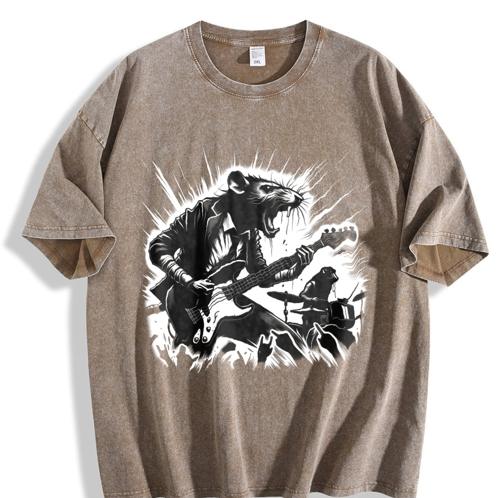 Crazy Rocker Rat 90s Vintage Washed T-Shirt product image 3