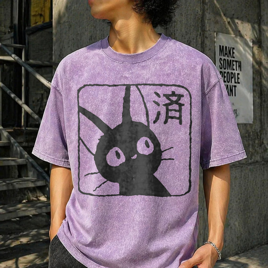Cat Howl's Moving Castle Vintage Washed T-Shirt product image 6
